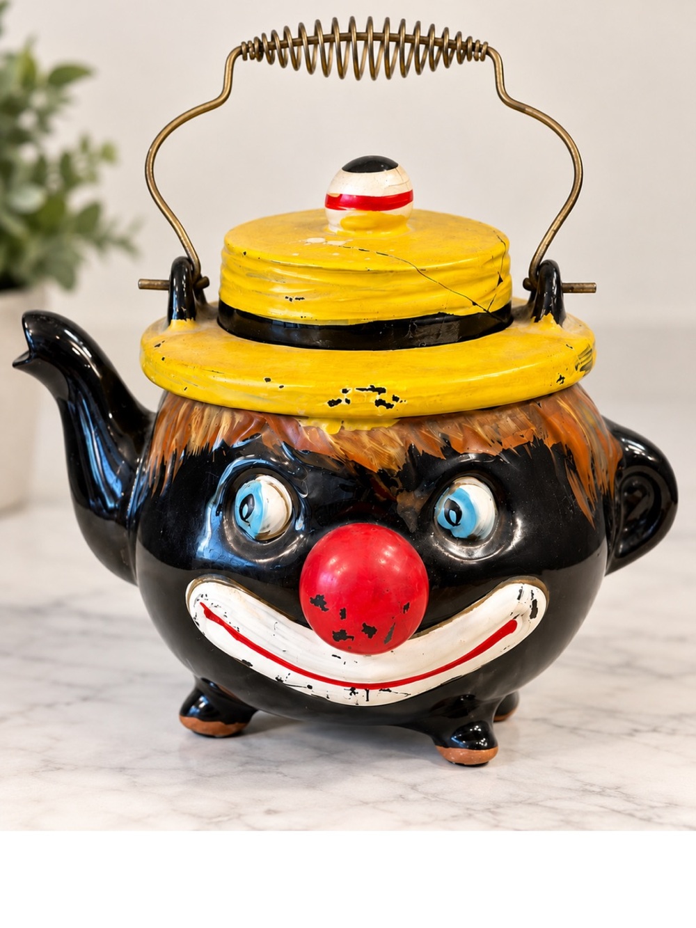 vintage Tilso Japan ceramic clown teapot decor